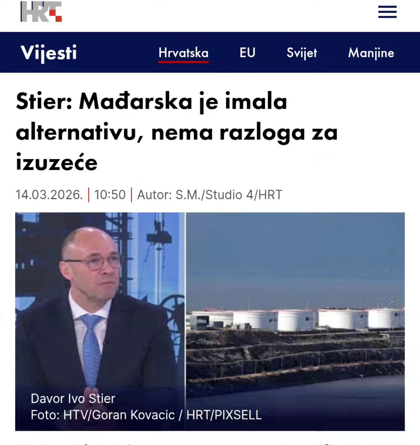 Stier na HRT-u: o energetici i europskom financiranju obrambenih sustava